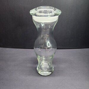 Vintage Clear Glass Bottle Carafe Decanter with Lid 1 Liter 10'' Tall